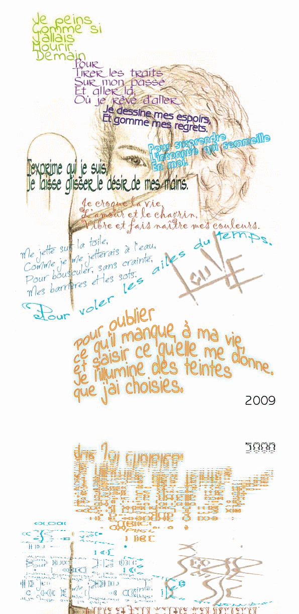 Illustration animée sur Texte de Louve: je peins comme si...